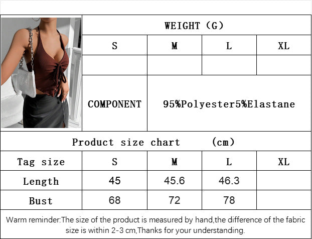2025 Sexy style halter neck vest autumn and winter new backless short top for women