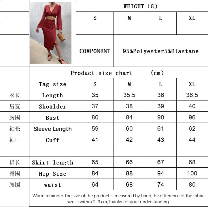 Sexy new wine red top two-piece suit for European and American women