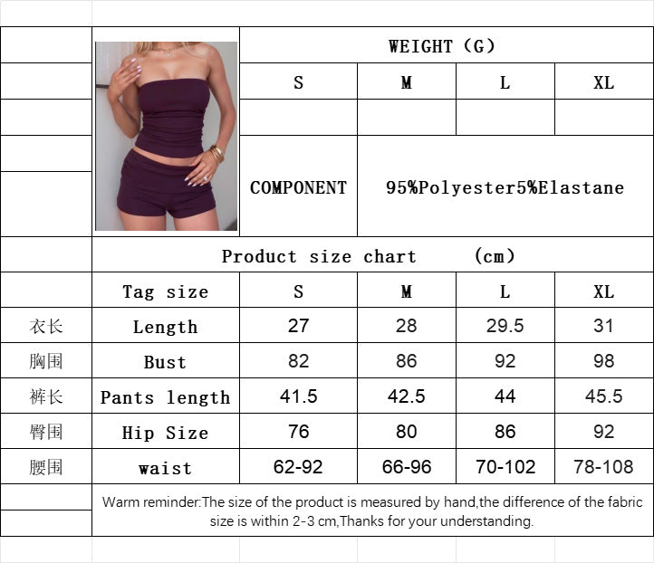 2025 Spring and Summer New Sexy Fashion Suit Sleeveless Vest Shorts Two-piece Set