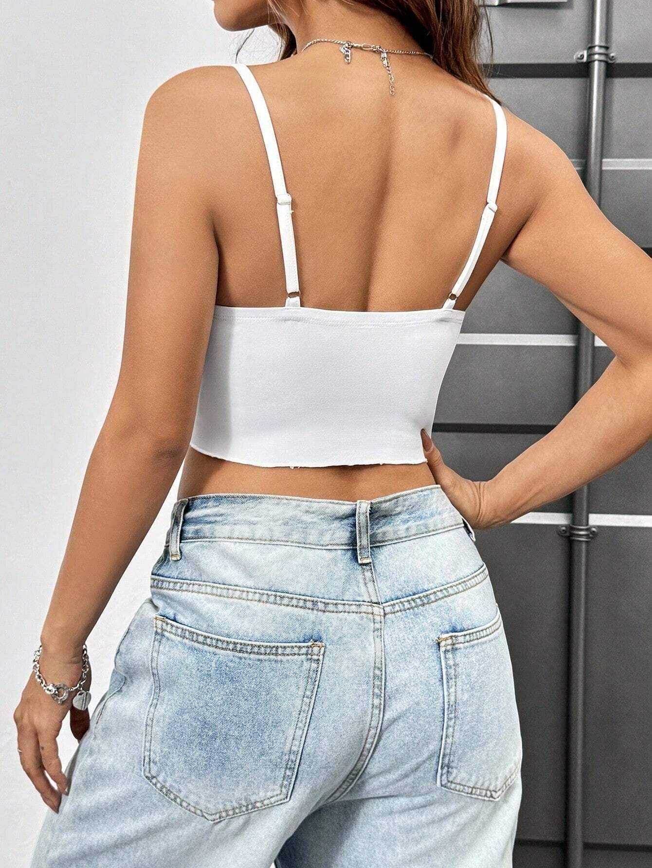 2025 women's clothing hot style sexy hot girl design slimming slit slimming camisole top