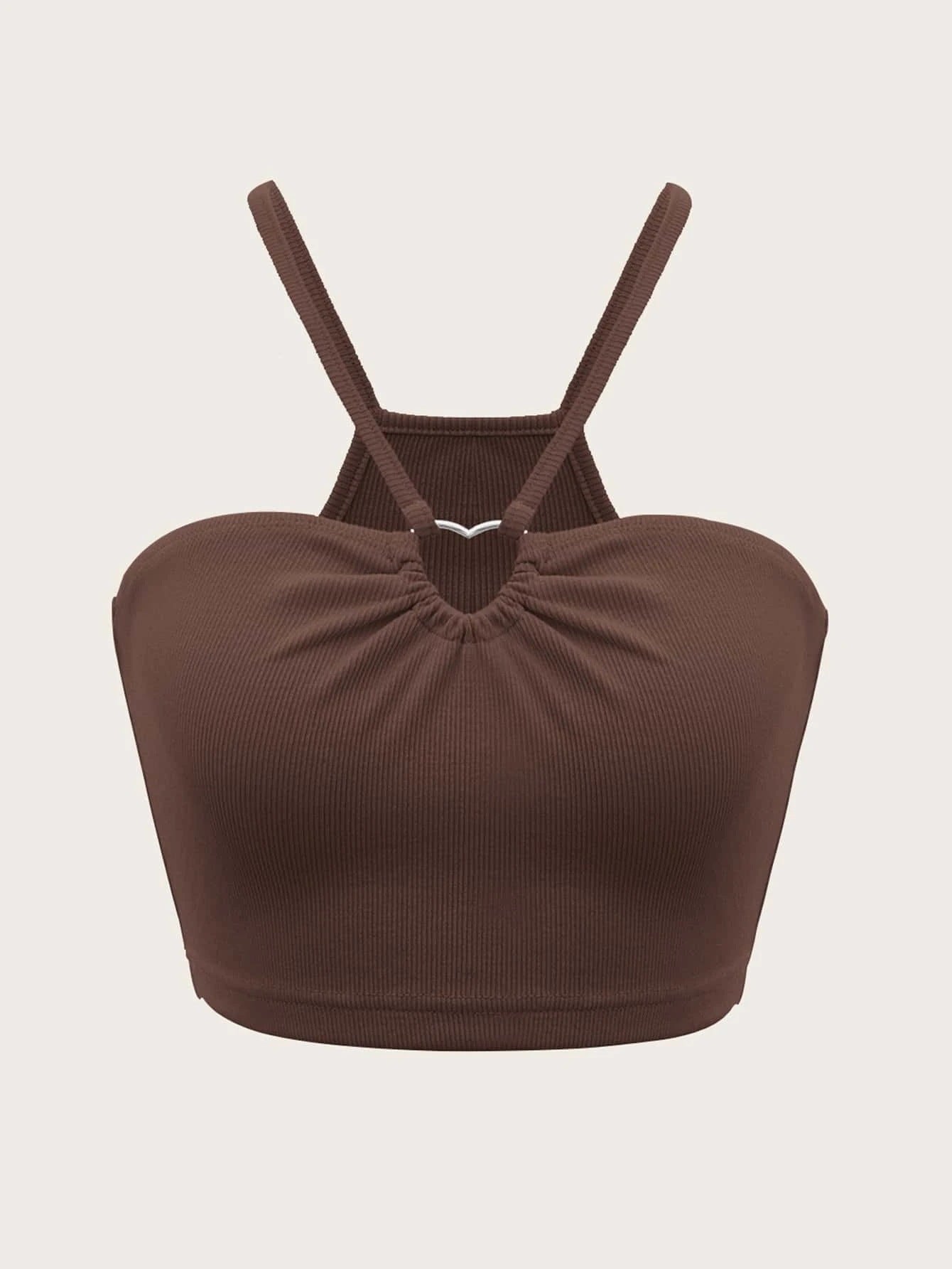 2025 new slim-fitting ultra-short heart-shaped sleeveless vest suspender versatile top