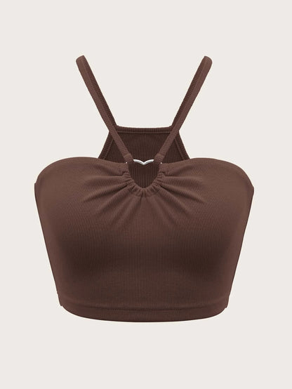2025 new slim-fitting ultra-short heart-shaped sleeveless vest suspender versatile top