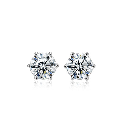 One carat pure silver s925 moissanite ear hook pendant