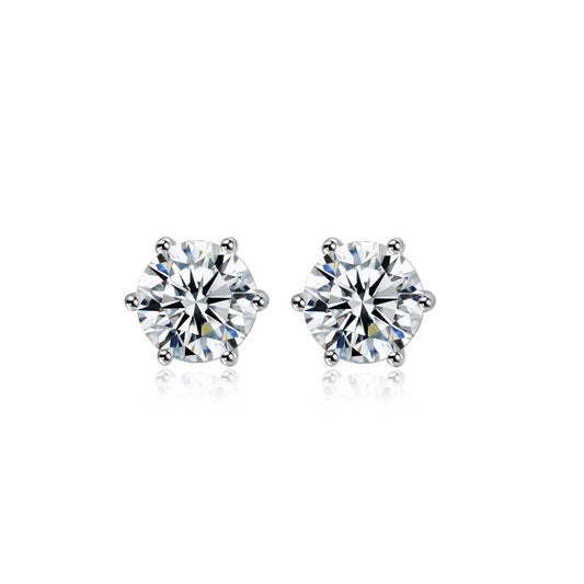 One carat pure silver s925 moissanite ear hook pendant