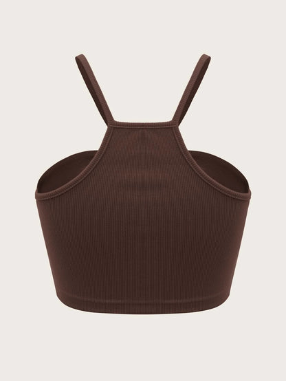2025 new slim-fitting ultra-short heart-shaped sleeveless vest suspender versatile top