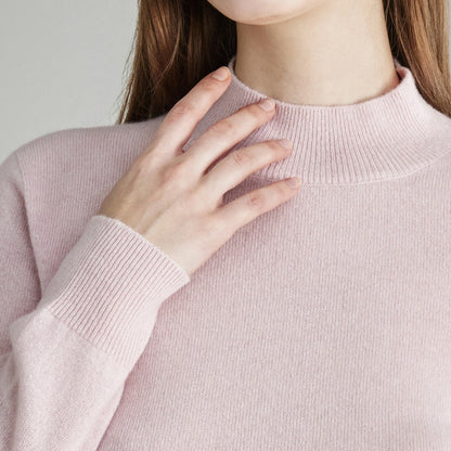 2024 Autumn and Winter New Product 100% Cashmere Simple Knitted Sweater Half Turtleneck Pullover Sweater Solid Color All-match Cashmere Sweater for Women