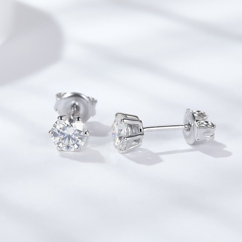One carat pure silver s925 moissanite ear hook pendant