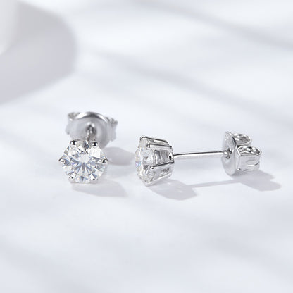 One carat pure silver s925 moissanite ear hook pendant