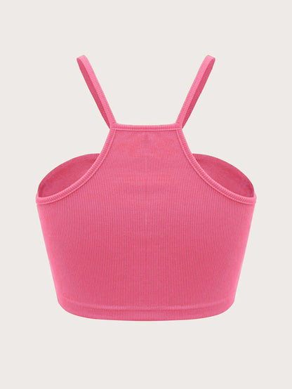 2025 new slim-fitting ultra-short heart-shaped sleeveless vest suspender versatile top