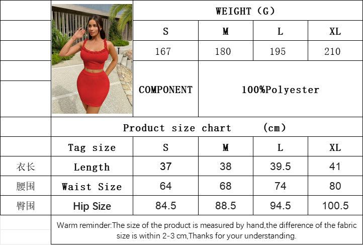 2025 Women's Sexy Ruffles Suspenders Sexy Hip-wrapped Fashion Suit Two-piece Set