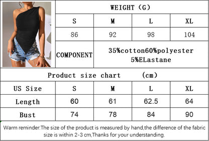 2025 Spring new slim irregular oblique shoulder sexy off-shoulder vest camisole top