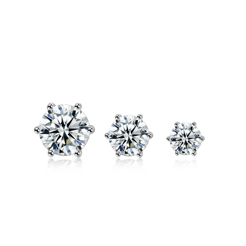 One carat pure silver s925 moissanite ear hook pendant