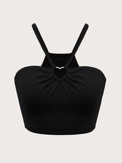 2025 new slim-fitting ultra-short heart-shaped sleeveless vest suspender versatile top
