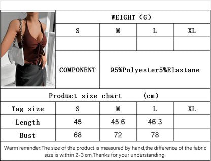 2025 Sexy style halter neck vest autumn and winter new backless short top for women