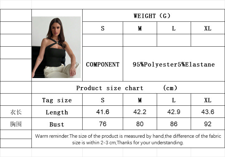 2025 Spring and Summer New Foreign Trade Cross-border Women's Clothing Simple Trendy Vest Off-shoulder Beautiful Back Design Tube Top