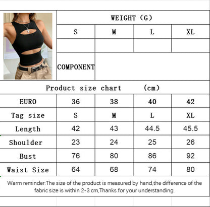 2025 Spring and Summer New Individual Street Vest Hollow Outerwear Short Sleeveless Top