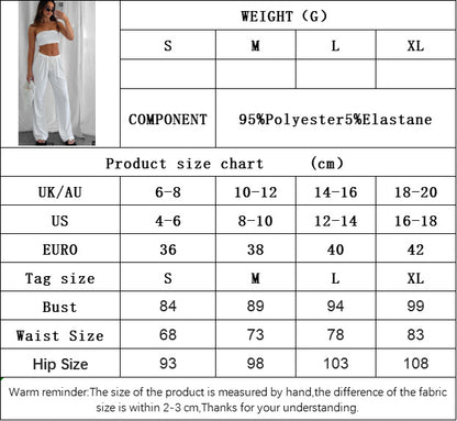 2025 Women's Sexy Casual Suit Spring and Summer New Tube Top Trousers Two-piece Set