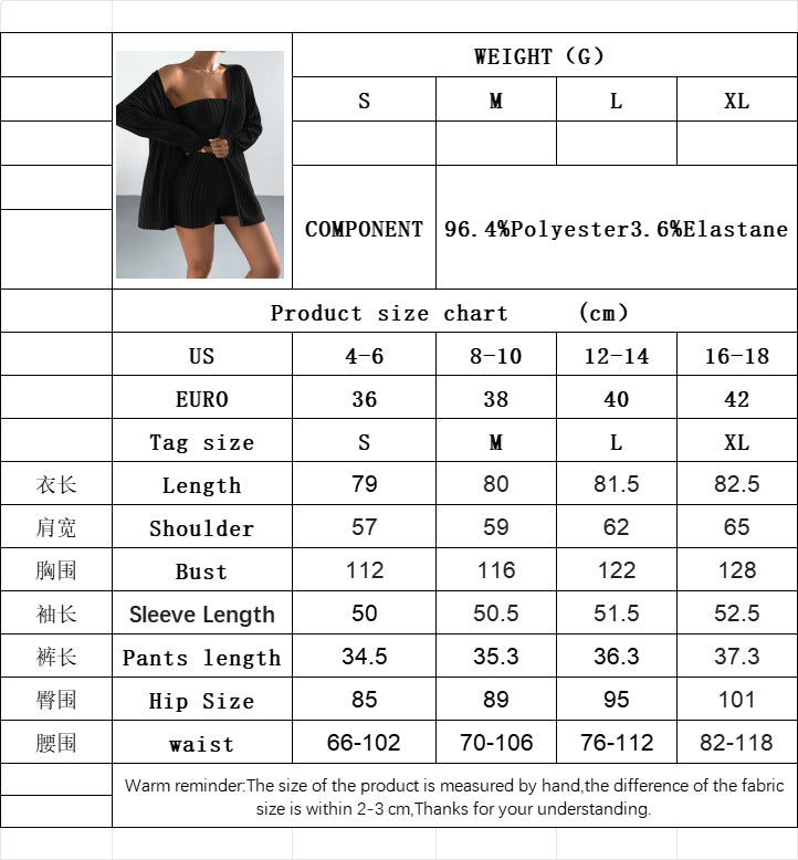 Women's casual sexy fashion suit slim jacket tube top shorts three-piece set
