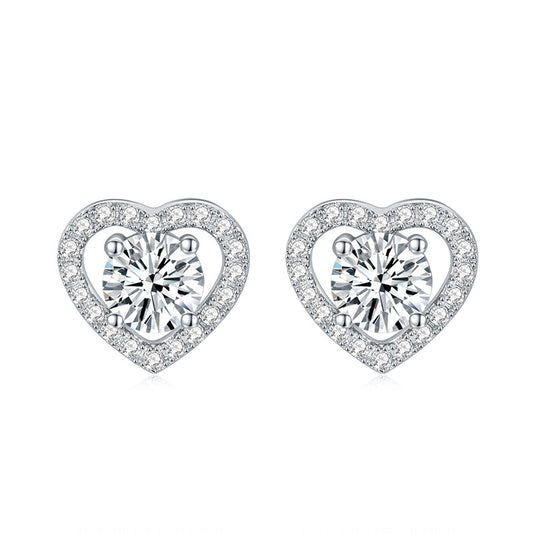 S925 sterling silver D color moissanite earrings