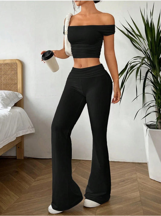 Women's  sexy fashion suits 2025 spring and summer new short tops and trousers two-piece suits