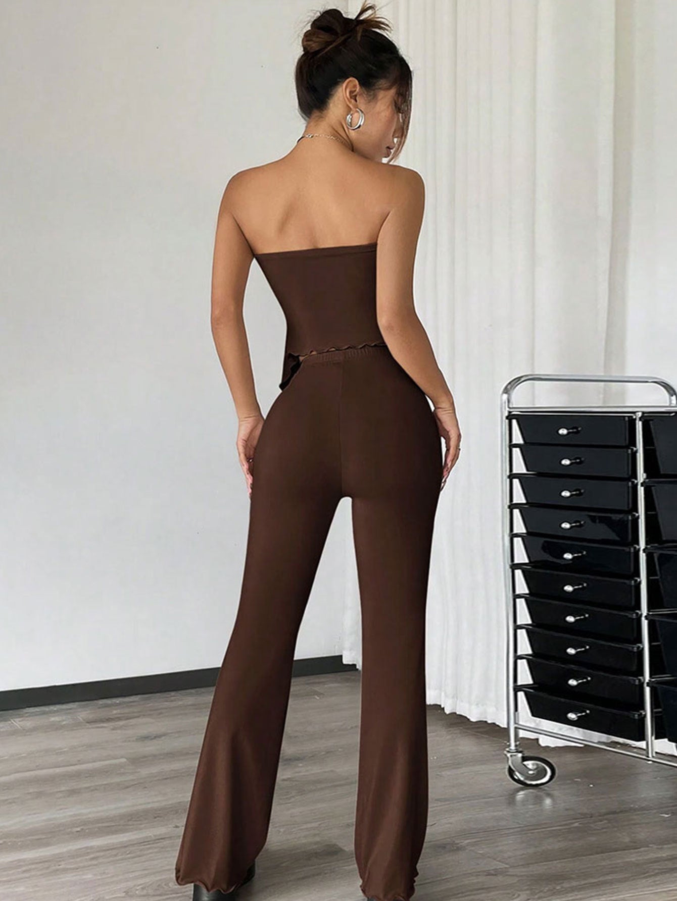 2025 Women's Sexy Street Fashion Set Spring and Summer New Tube Top Trousers Two-piece Set