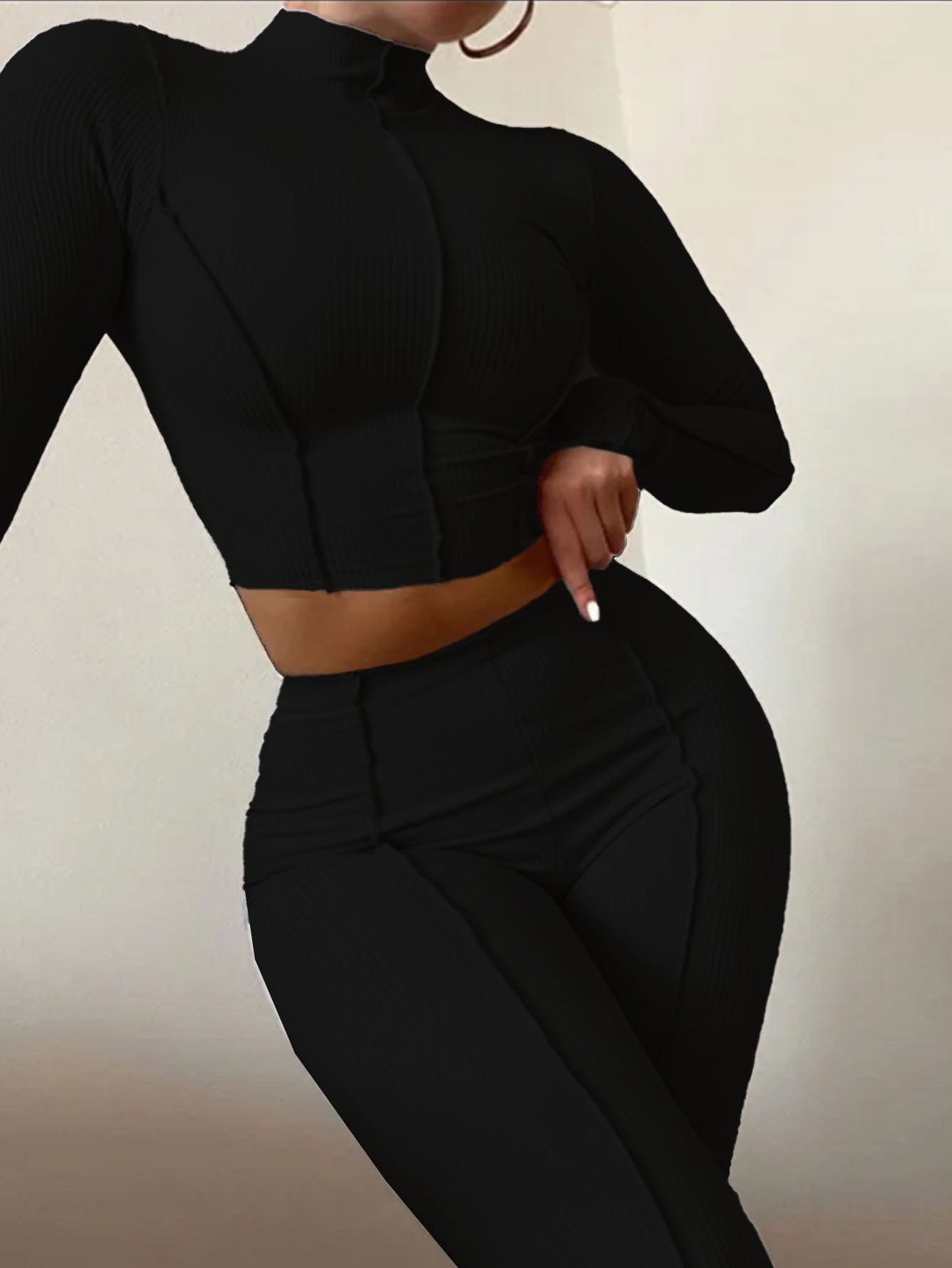 Women's sexy sports fashion suit  tight belly-tightening two-piece suit