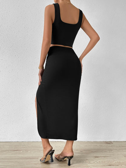 2025 Spring and Summer New Women's Elegant Style Fashion Suit Sleeveless Vest Skirt Two-piece Suit