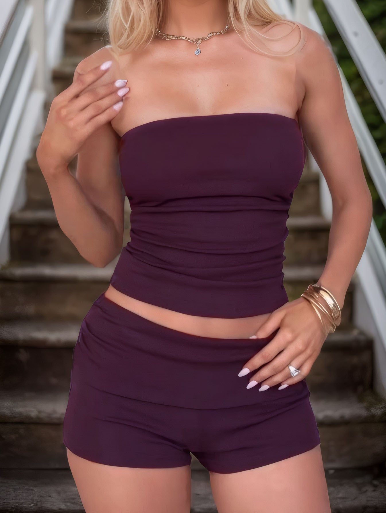 2025 Spring and Summer New Sexy Fashion Suit Sleeveless Vest Shorts Two-piece Set