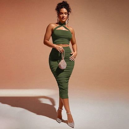Women's 2025 Spring and Summer New Sexy Fashion Set Amazon Foreign Trade Two-piece Set