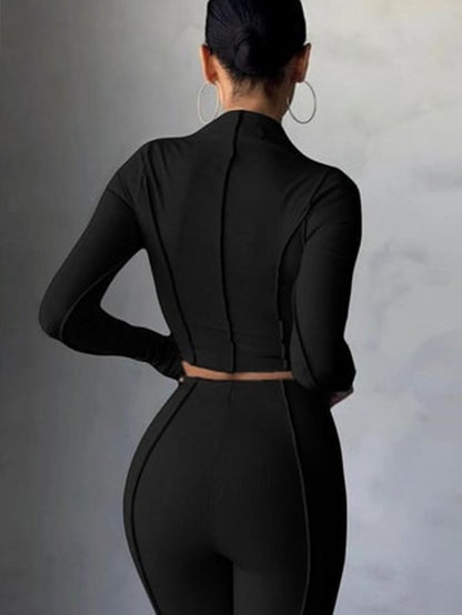 Women's sexy sports fashion suit  tight belly-tightening two-piece suit