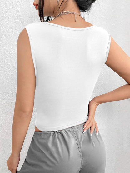 2025 Spring women's slim fit short sexy solid color tube top vest with suspender top