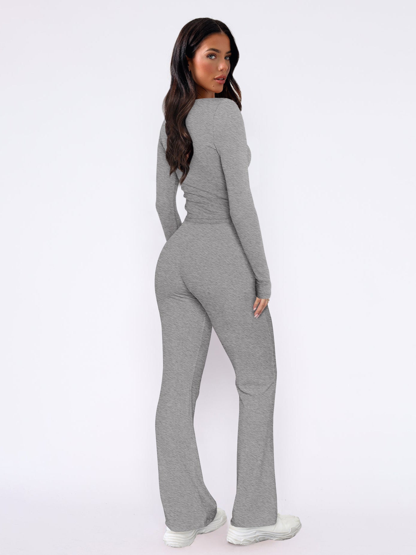 Sweet and spicy style long-sleeved top and casual pants two-piece fashion suit