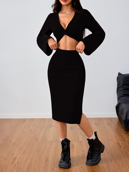 Sexy new wine red top two-piece suit for European and American women