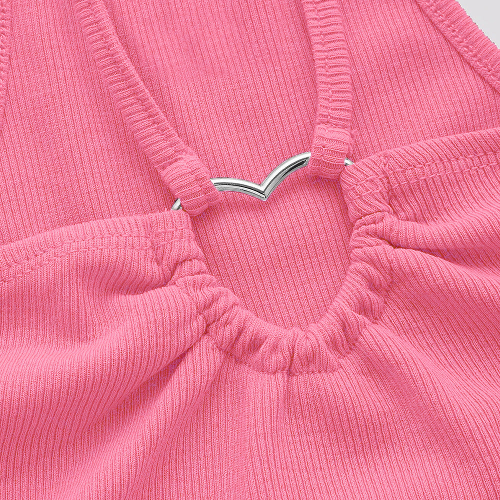2025 new slim-fitting ultra-short heart-shaped sleeveless vest suspender versatile top