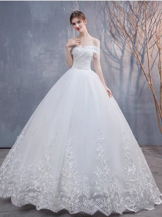 French light wedding dress 2024 new bride forest dreamy starry sky princess temperament spring simple one shoulder