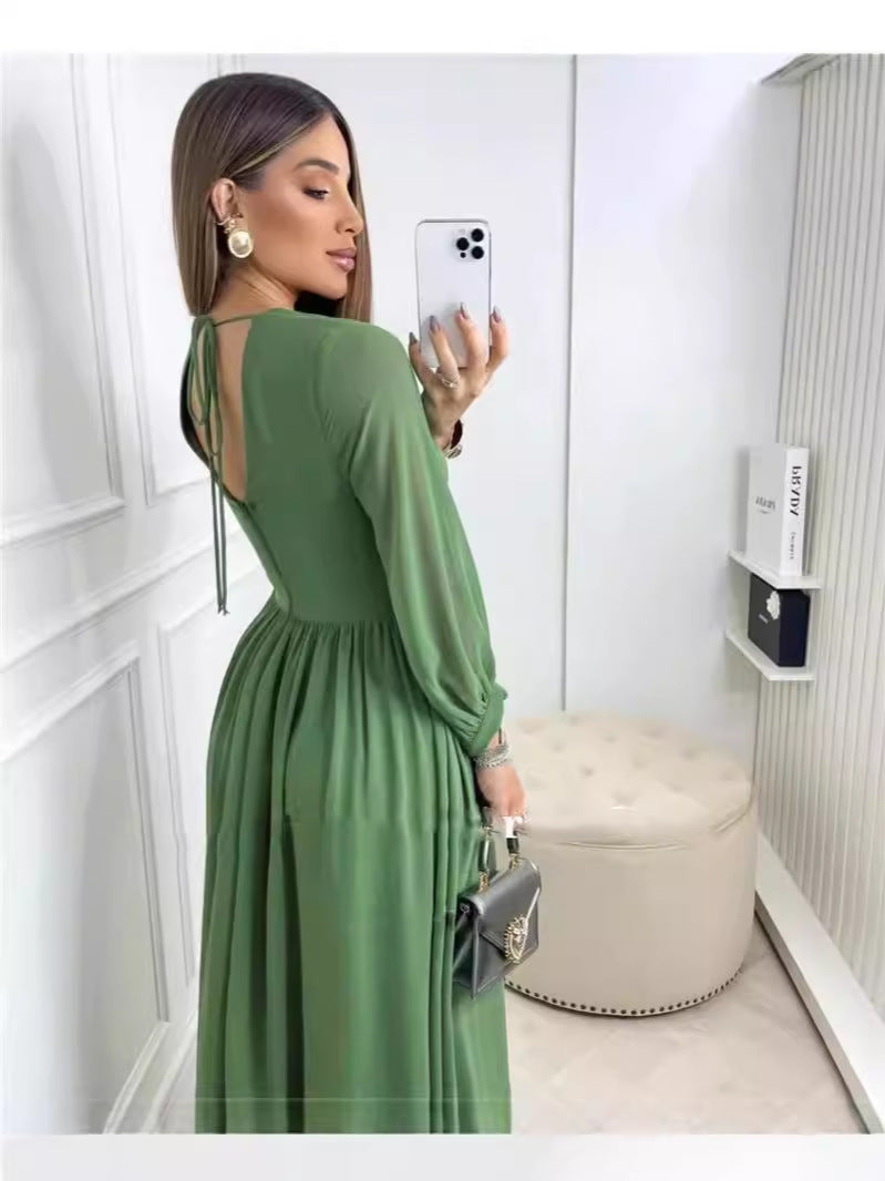 Green stylish casual dress
