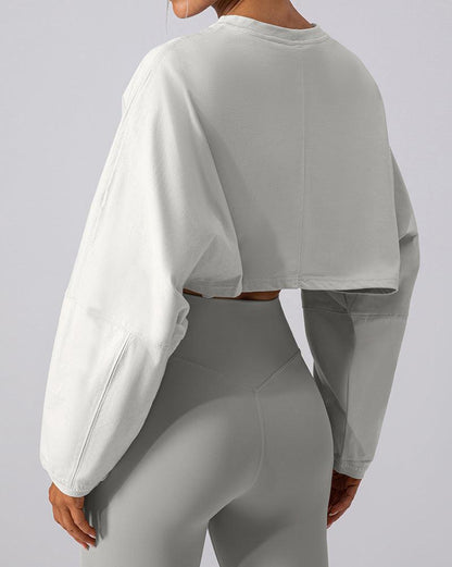 Round neck sweatshirt T-shirt sports short bottoming shirt yoga running loose long sleeve