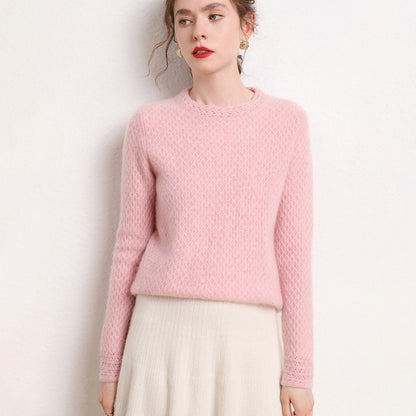 Autumn and winter thickened seven-needle wool knitted vest women's cardigan vest outer wear sleeveless sweater vest twisted flower trend
