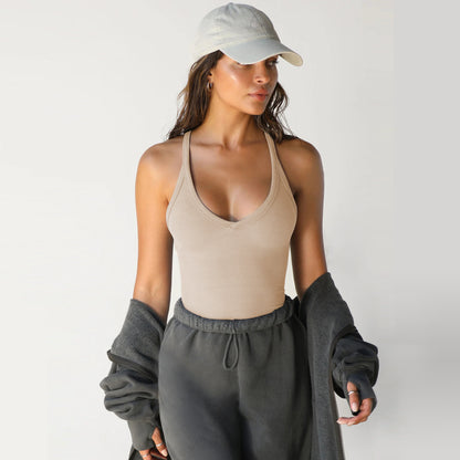 New  knitted vest European and American women's sexy slim bm top trendy brand inner bottoming shirt