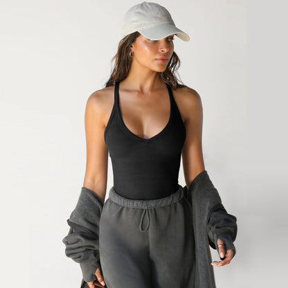New  knitted vest European and American women's sexy slim bm top trendy brand inner bottoming shirt