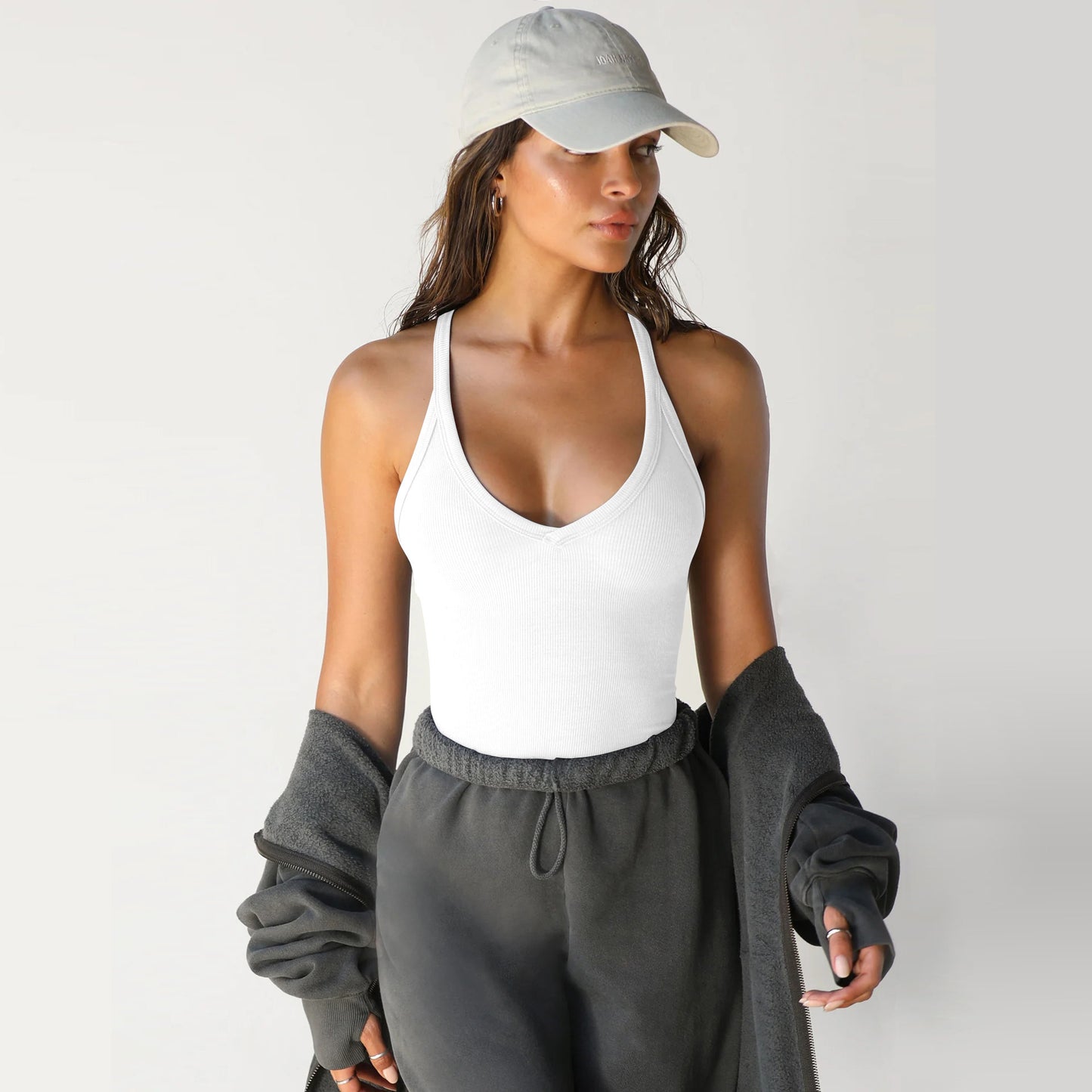 New  knitted vest European and American women's sexy slim bm top trendy brand inner bottoming shirt