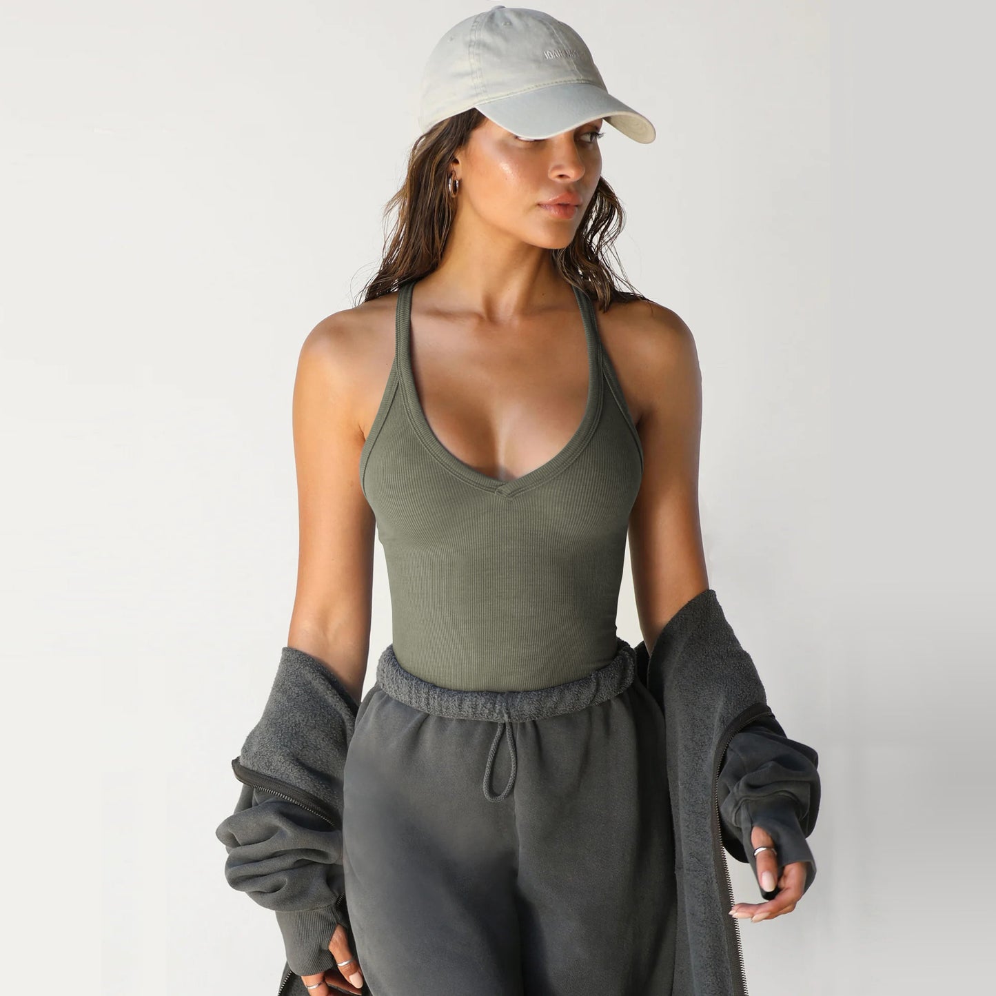 New  knitted vest European and American women's sexy slim bm top trendy brand inner bottoming shirt